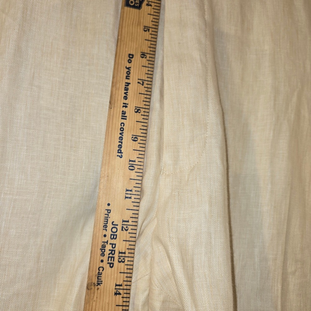 Baird McNutt Murano Linen Dress Pants 44x30 Mens Beige Zac Classic Fit Cuffed - Picture 8 of 12